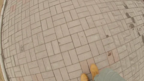 Man walking on the sidewalk Stock Footage 113815751