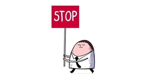 Man walking with sign STOP Stock Footage 100853079