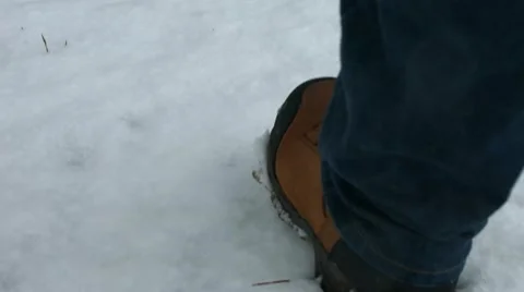 Man Walking in Snow Stock Footage 49107994