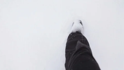 Man walking in the snow Stock-Footage 100635382