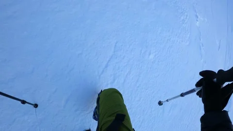 Man walking in the snow point of view 4k 2 Stock Footage 130431810