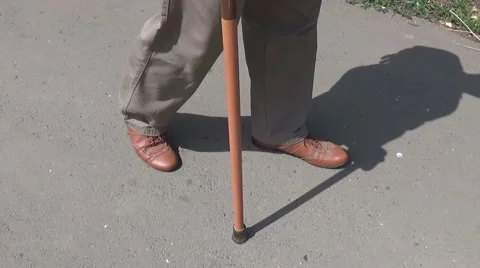 The man with the walking stick Video stock 52602982