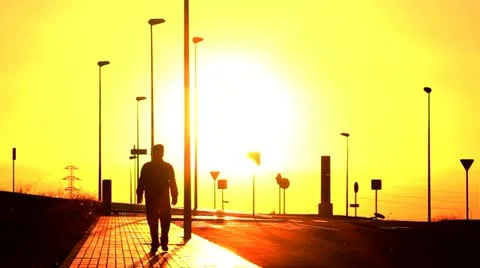Man walking in the street Stock Footage