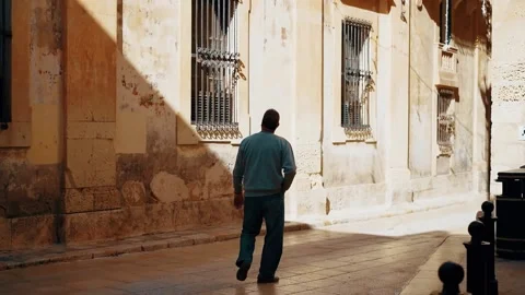 Man walking in a street Stock Footage 233290512