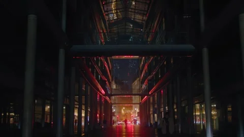Man walking streets of Paris at night. Solitude concept Stock Footage 242520700
