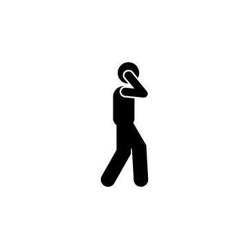 Man, walking, talking phone icon. Element of human use phone. Premium quality Stock Illustration