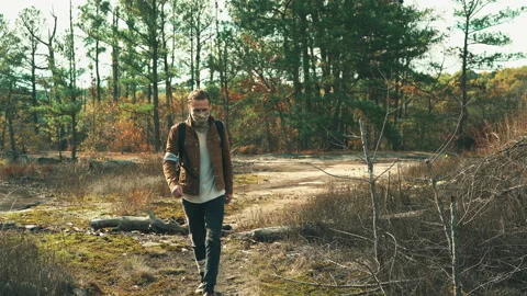 Man Walking Through The Apocalypse Video stock 154564180