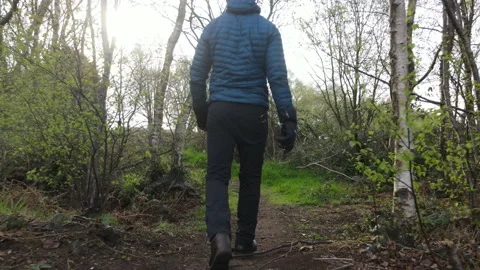 Man Walking Through Clearing in Woods 4, 4K 動画素材 219143058