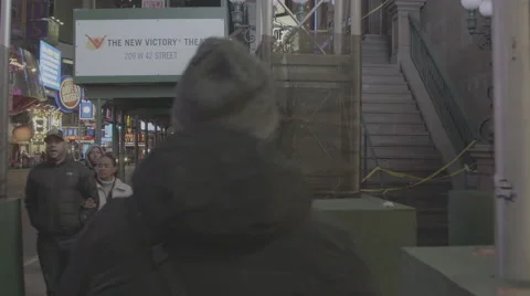 Man walking through NYC Stock Footage 61157632