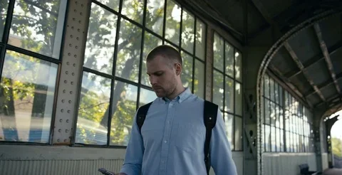 Man Walking At The Train Station Stock-Footage 78772201