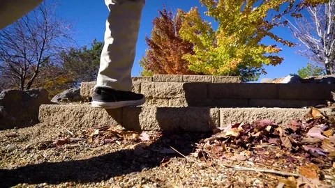 MAN WALKING UPHILL Stock Footage 81635379