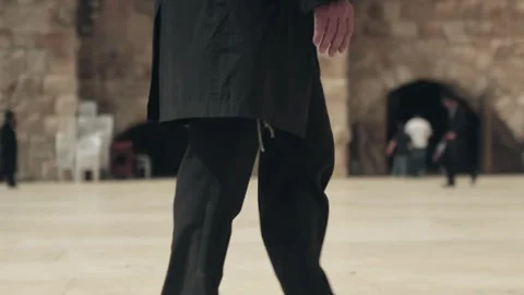 Man walking to wailing wall 50 fps Stock Footage 274494510