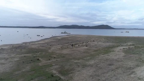 Man walking to the water in Arrábida Stock Footage 72757095