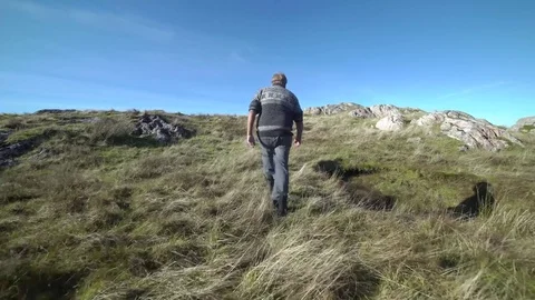 Man walking. wide shot. Stock Footage 77972975