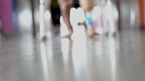 Man with walkingwith leg prosthesis Video stock 148646931