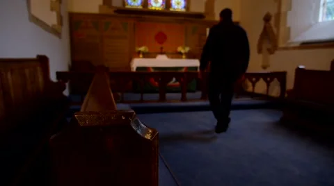 Man walks to the Altar Stock Footage 41582476
