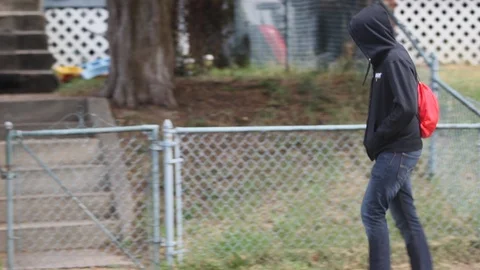 Man walks in Anacostia Stock Footage 89298441