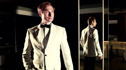 A man walks into a bar Stock Footage 55330606