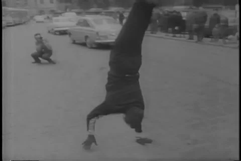 Man walks on hands from Germany to Rome in Extreme Human Stunt 4.21.1967 Video stock 290178062