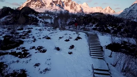 Man walks in the mountain - FULL HD 1080p Video stock 100980170