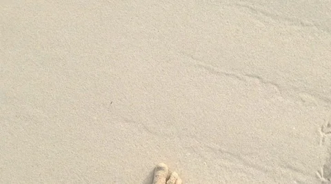 A man walks on the sand Stock Footage 67248500