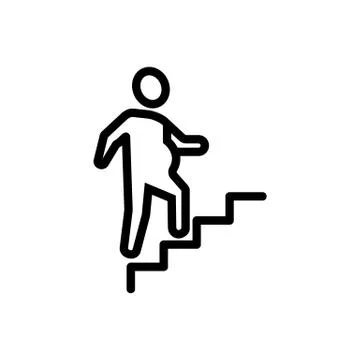 Man walks the steps of the icon vector. Isolated contour symbol illustration Stock Illustration