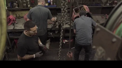 Man walks through Industrial Setting Video stock 84685404