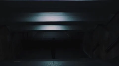 A man walks in the underpass Stock-Footage 131400965
