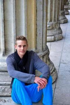 Man at a wall Stock Photos