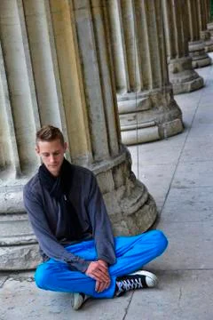 Man at a wall Stock Photos