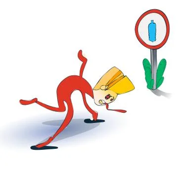 Man wanted water Stock Illustration