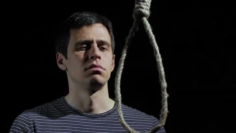 Man wants to commit suicide Stock Footage 132814666