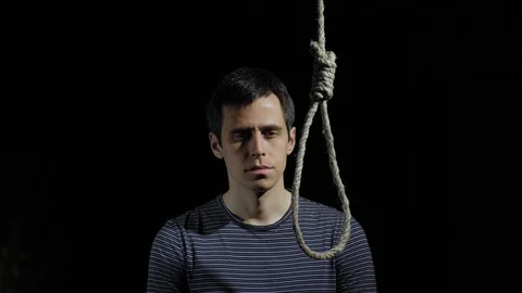 Man wants to hang himself Stock Footage 129516225