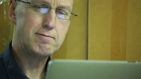 Man in a warehouse using a tablet Stock Footage 24525977