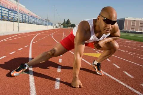 Man Warming Up Before Race Stock Photos