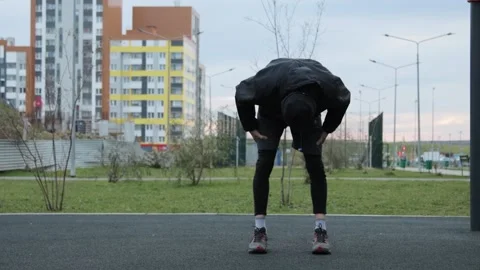 Man warming up before training Stock Footage 142958876