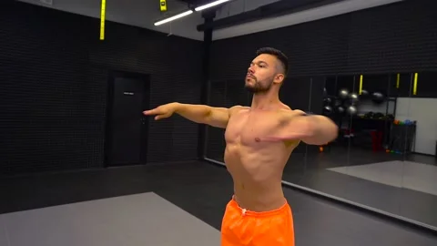 Man warming up before training Stock Footage 194506229
