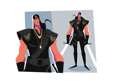 Man warrior with sword Stock Illustration