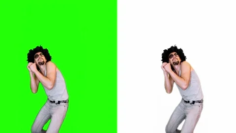 A man was afraid of an object falling from above, construction, production Video stock 294953010