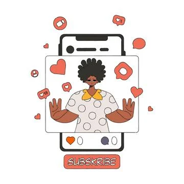 The man was upset because of the lack of likes in social networks. Internet a Stock Illustration