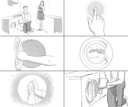 Man with a wash machine Stock Illustration