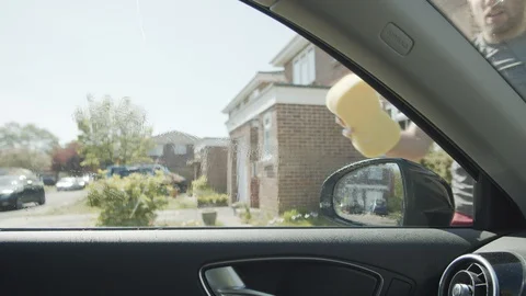 Man Washes Car by Hand Video stock 128824332