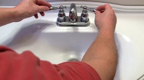 Man washes hands Stock Footage 10785552