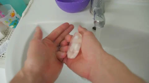 Man Washes Hands POV Stock Footage 151795657