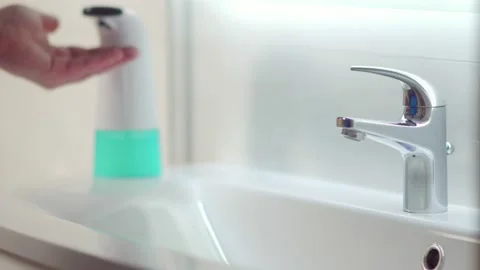 A man washes his hands. Stock Footage 131001977