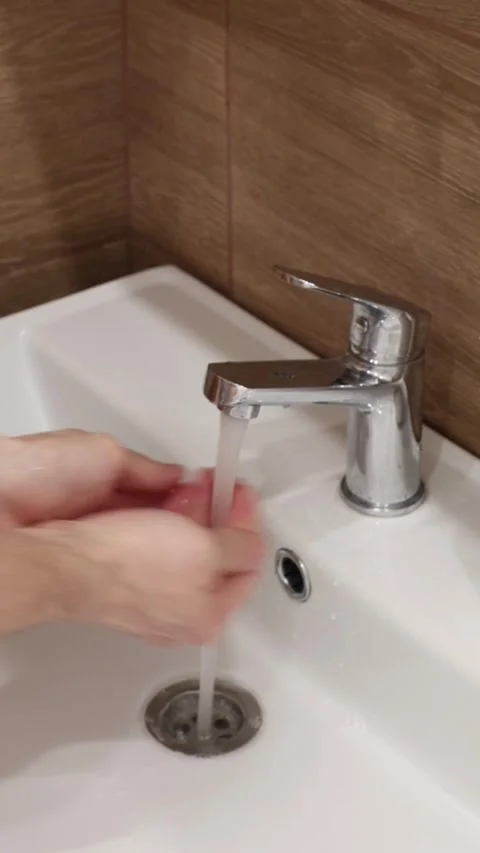 A man washes his hands with soap Stock Footage 270923354