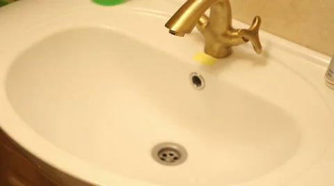 Man washes his hands under the tap, close-up Stock Footage 60423215