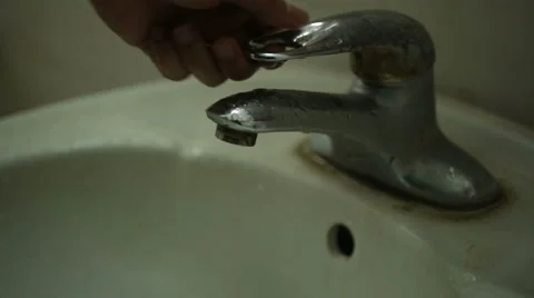 A man washing hands on a basin Video stock 55710162