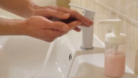 Man washing hands with soap Video stock 146464066