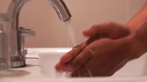 Man washing hands with soap. Stock Footage 337208516